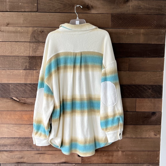 NWT Free People Women's Ruby Jacket Shacket in West Coast Striped Size XL - Picture 4 of 7